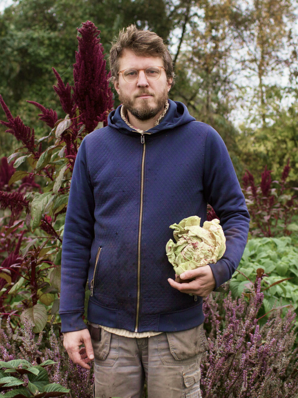 Portret van Adam Chapman op zijn tuinderij